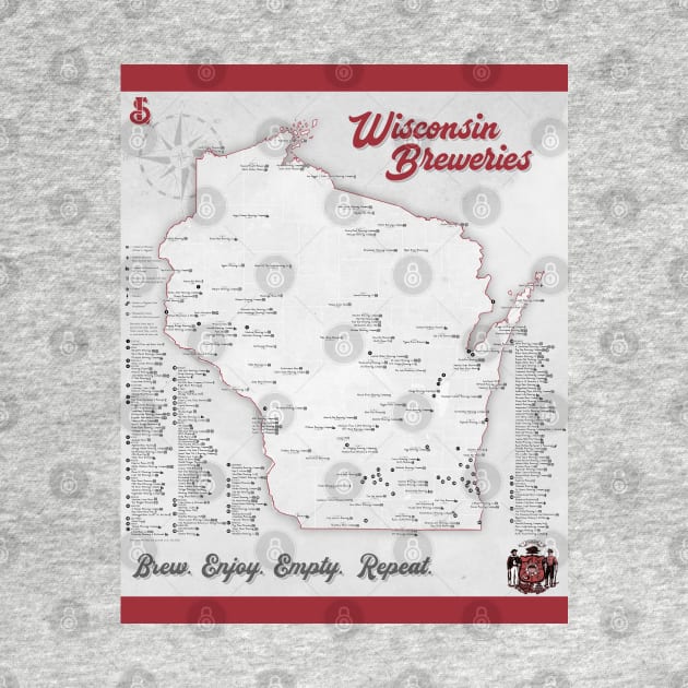 Wisconsin Breweries Map by LakesideGear